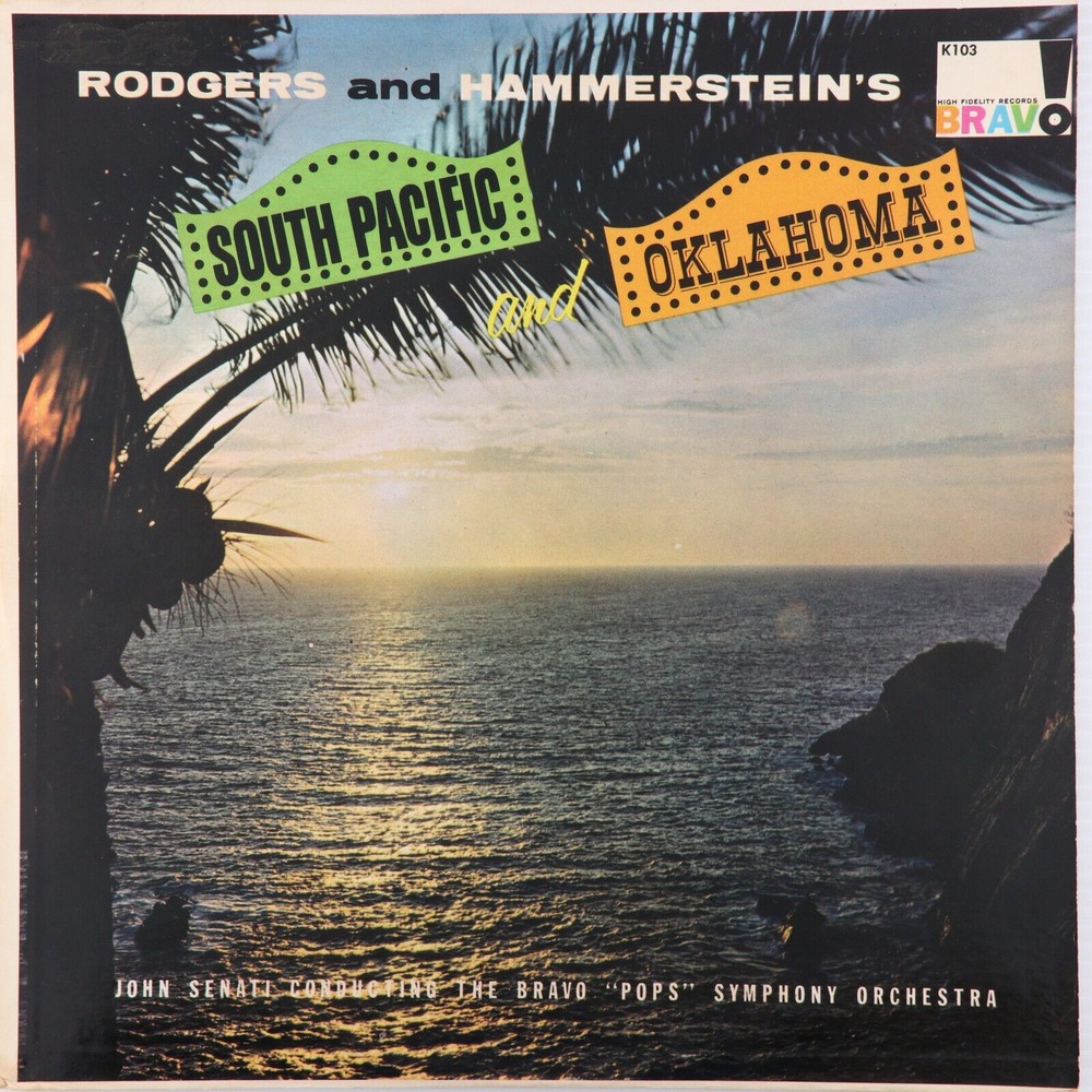 Bravo Pops Symphony Orchestra South Pacific & Oklahoma 1959 LP Record Bravo K103